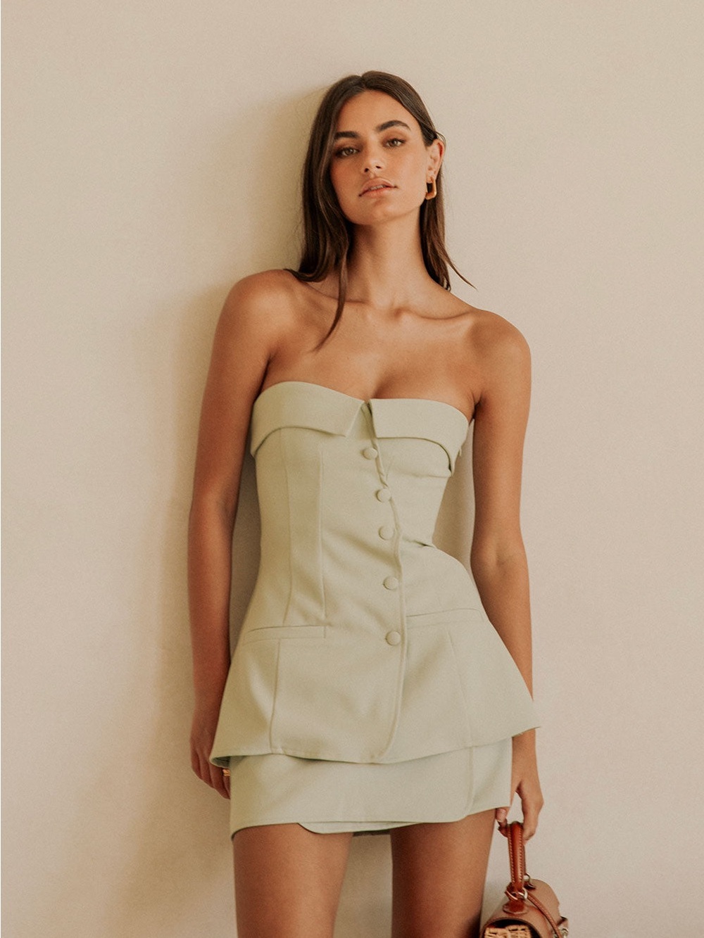 SABO Lavara Top & Skirt Set Mint XS NWT Strapless Two Piece Set